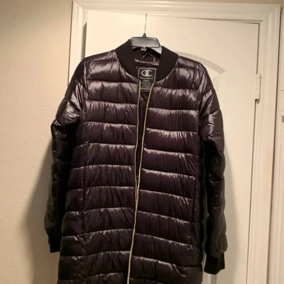 Champion Women’s Puffer Coat Tech Fill Black Size Large New - Picture 5 of 9